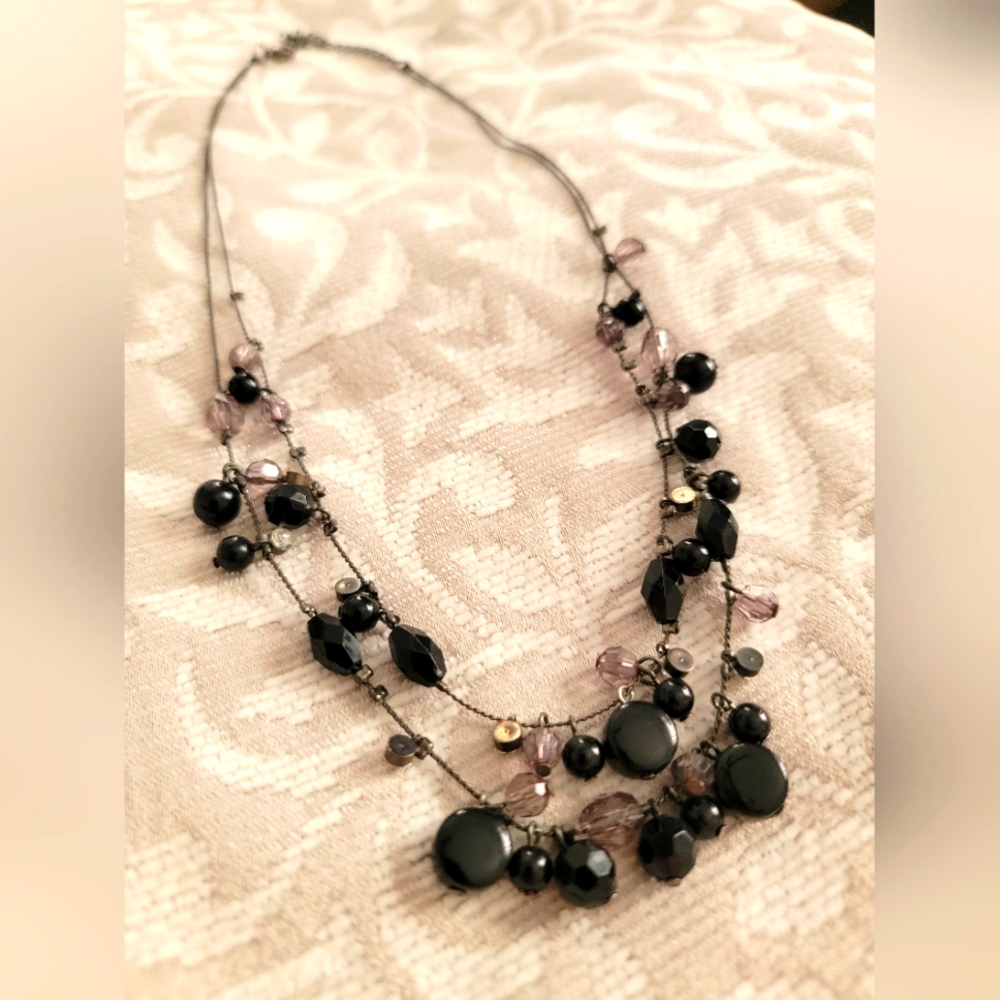Black & Gray Beaded Necklace